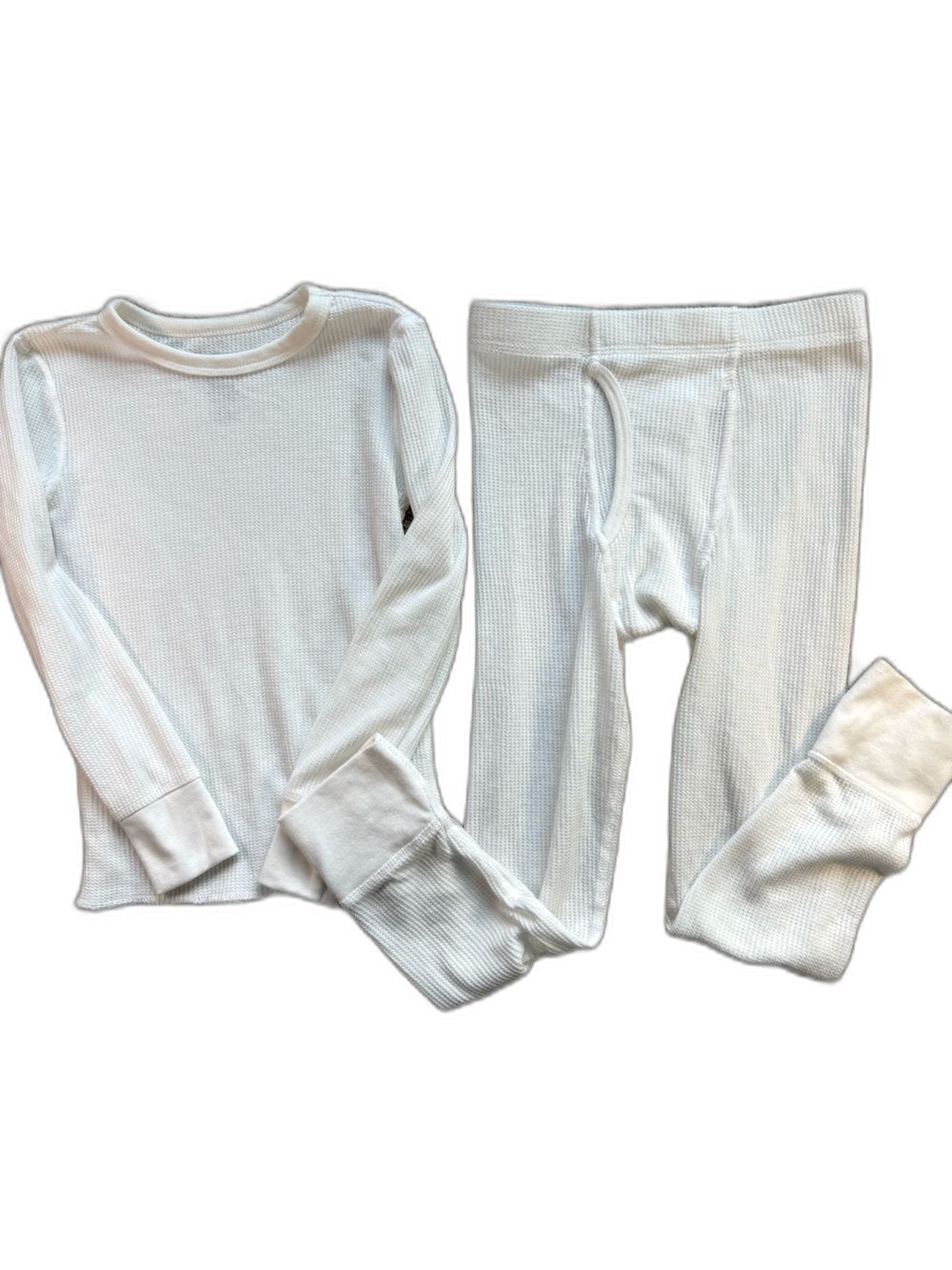Fruit of the Loom Kids Waffle Thermal Underwear Set - White - Size Small (6/7)
